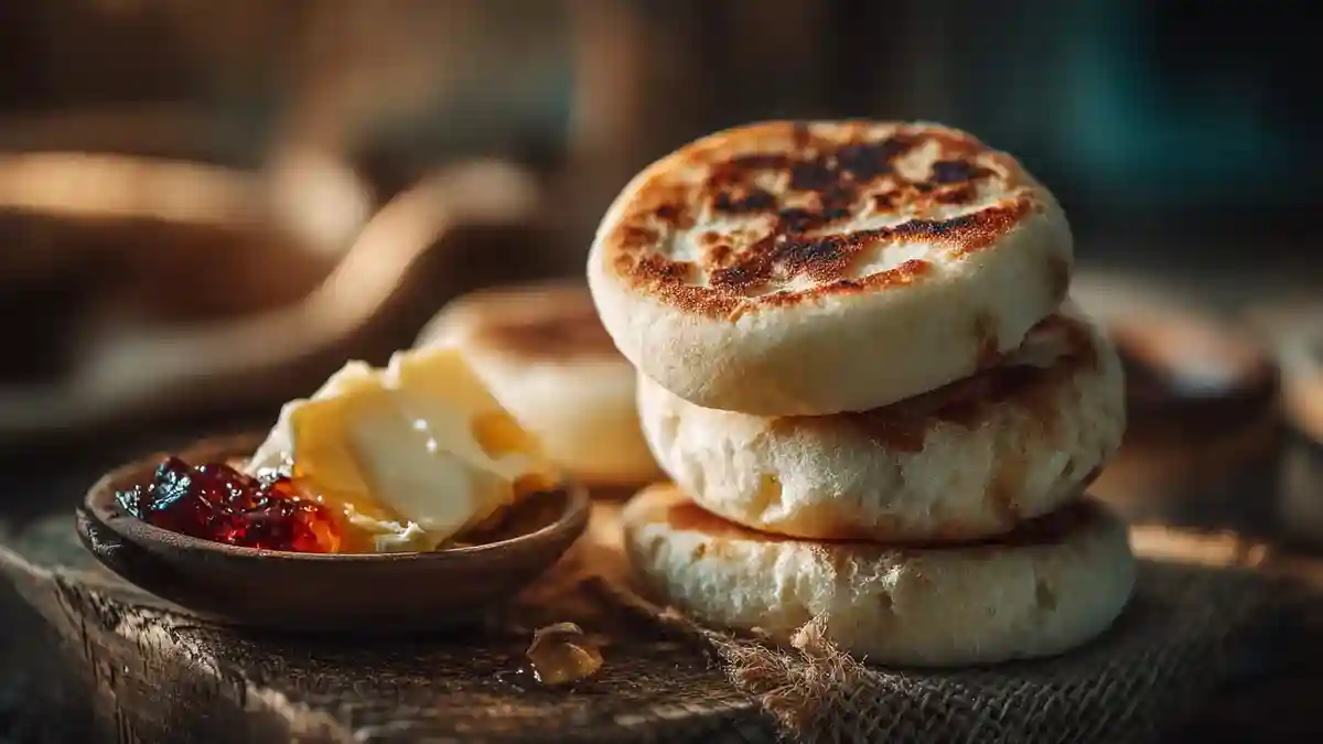 Pain anglais maison moelleux et doré avec beurre fondu