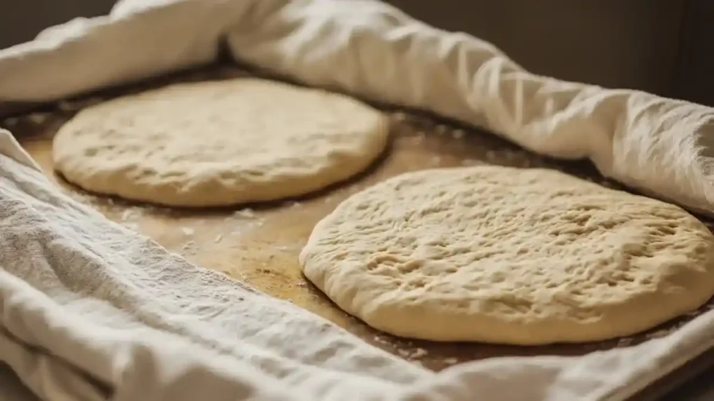 Pâtons de kesra au repos sur une plaque avant cuisson