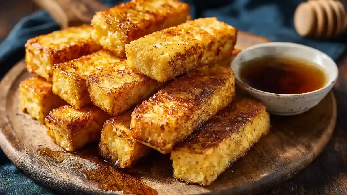 Bâtonnets de Pain perdu air fryer croustillants avec sirop d’érable