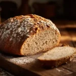 recette pain flocon d'avoine sans farine tranché sur planche