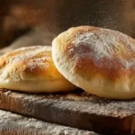 Faluche pain artisanal frais sur planche en bois