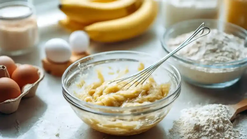 Bananes bien mûres écrasées dans un bol