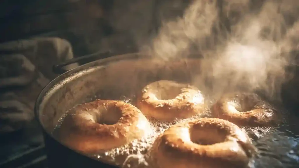 Bagels pochés dans une eau au miel