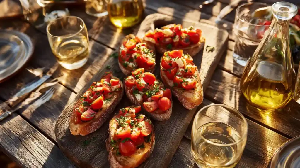 Apéritif estival avec bruschetta