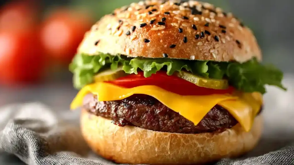 Burger garni avec pain sans gluten