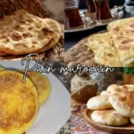 Pain marocain traditionnel – assortiment de msemen, batbout, harcha et khobz.