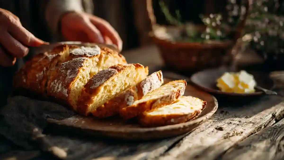 Tranches de pain paysan avec du beurre