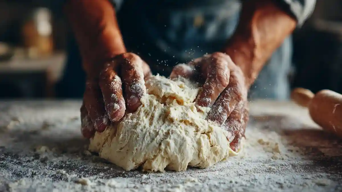Pâte à pain collante mal pétrie