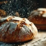 Farine pour pain maison sur table rustique