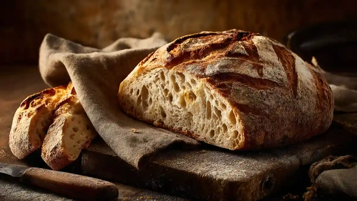 Pain alvéolé artisanal avec mie ouverte