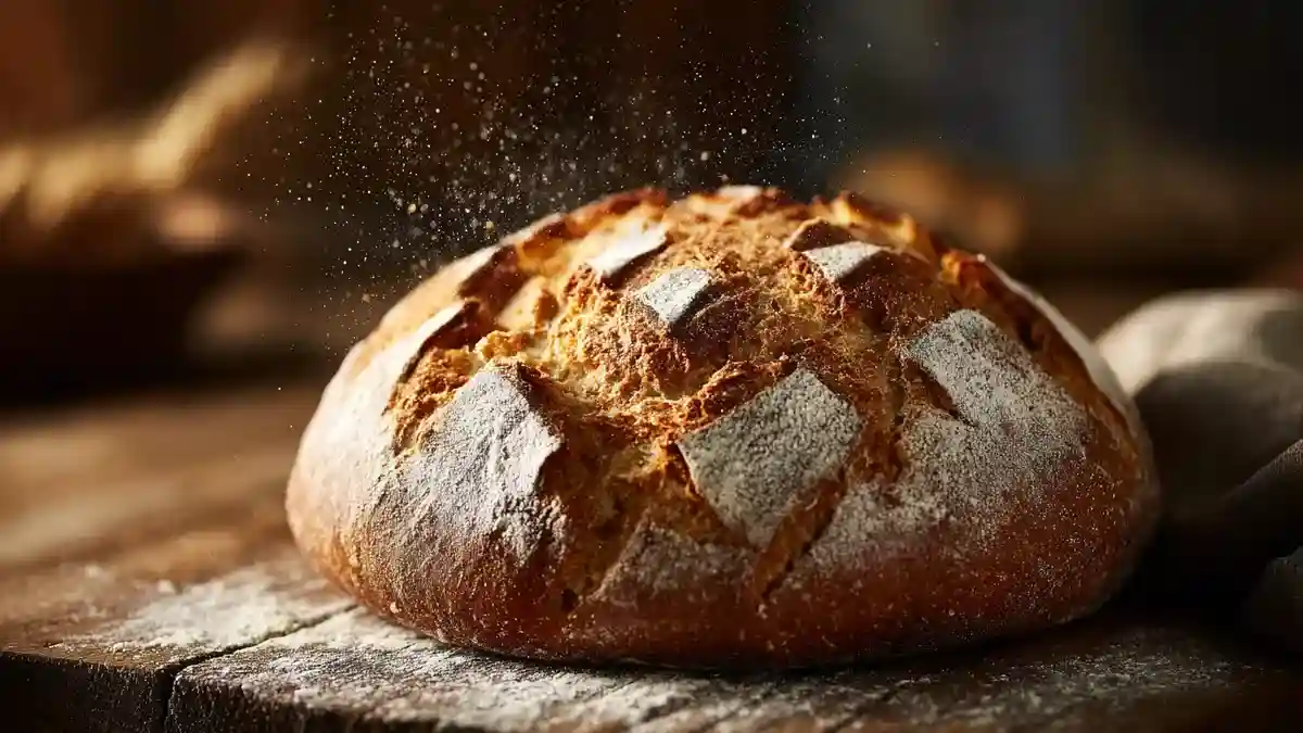 Pain au levain artisanal avec croûte dorée