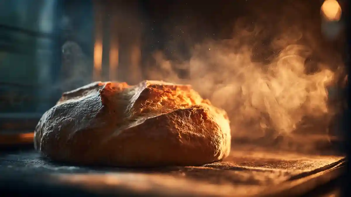 Pain maison cuit au four avec croûte dorée