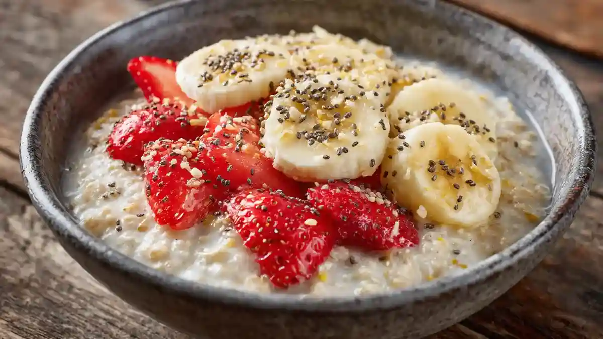 Porridge aux flocons d’avoine avec fruits frais
