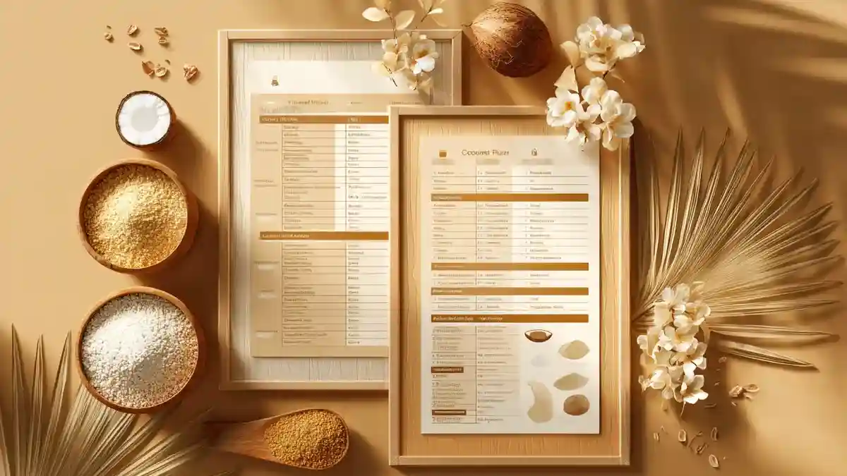 Tableau comparatif farine de coco et farine de blé