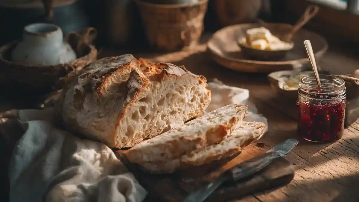 Pain en cocotte tranché avec mie aérée