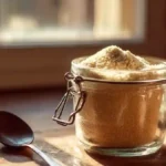 farine de soja dans un pot