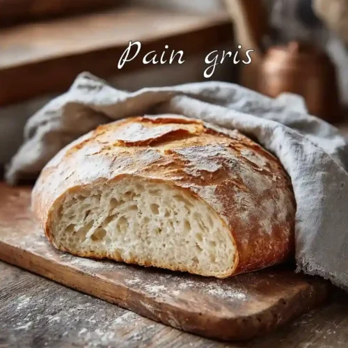 Pain gris français sur planche en bois