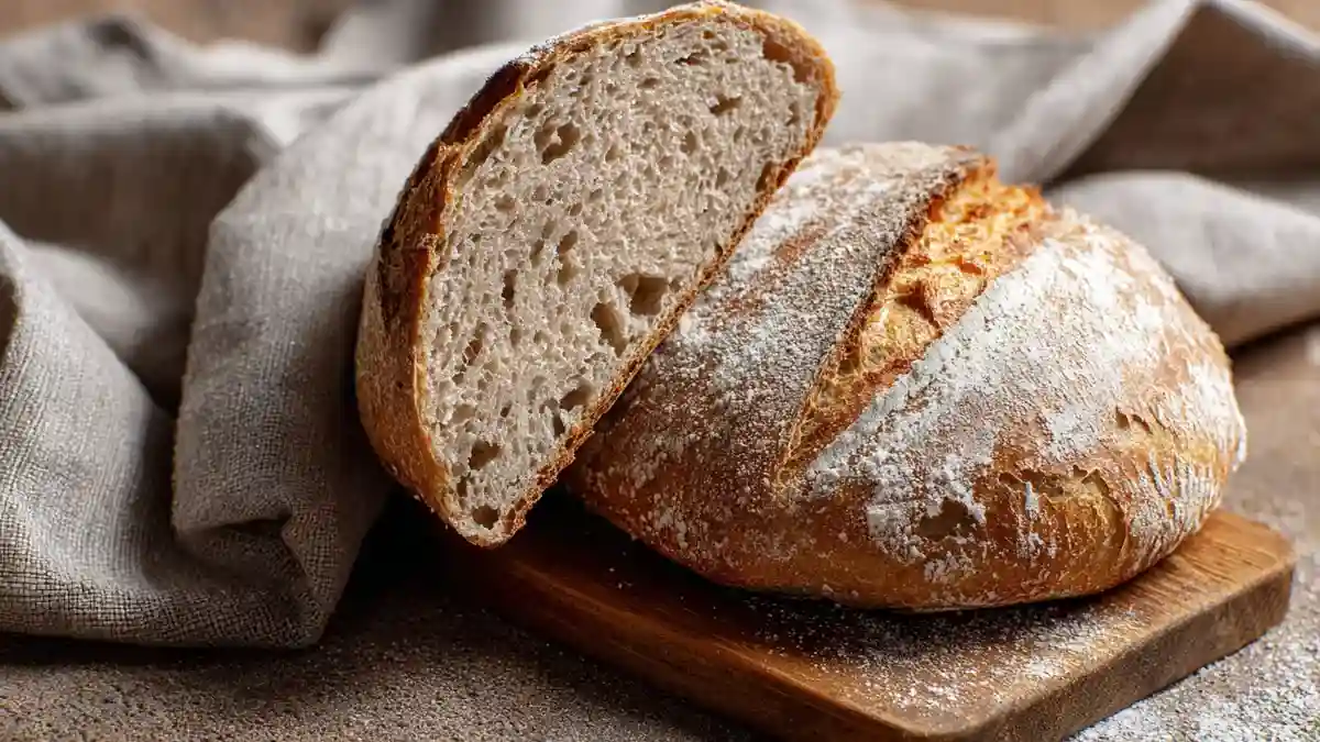 Pain gris français sur planche en bois