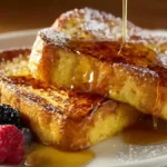 Tranches de brioche trempées dans une pâte à French toast