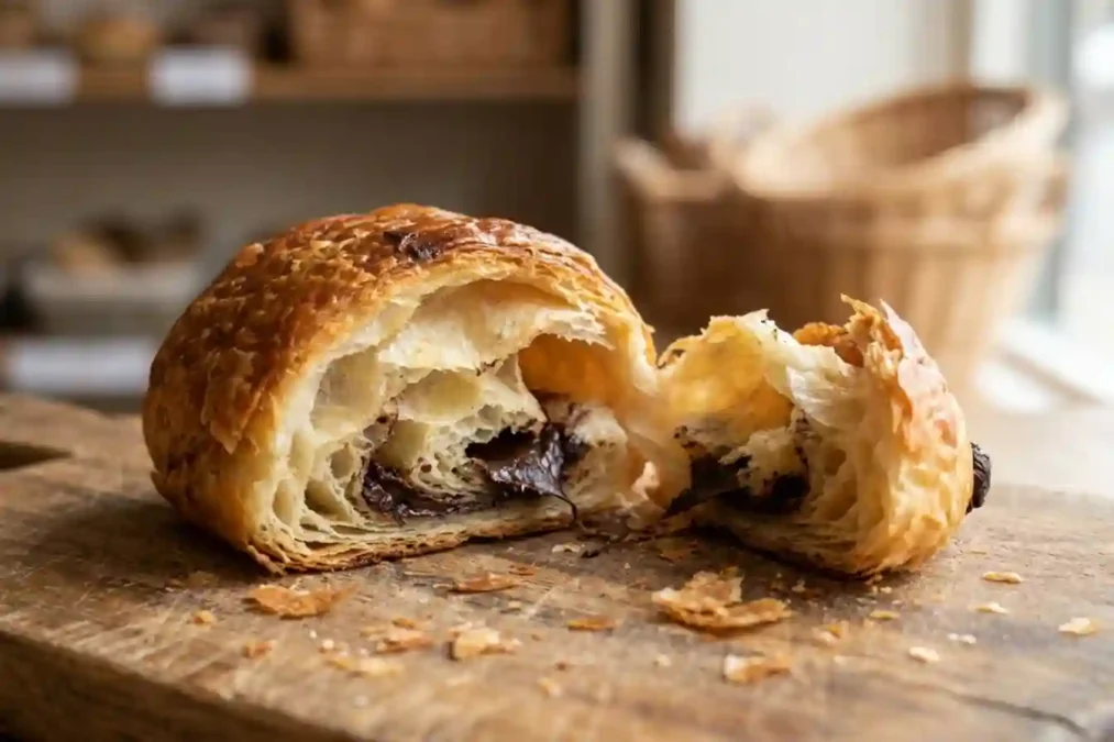 Intérieur fondant du pain au chocolat