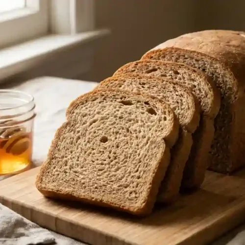 Tranches de pain de mie complet maison pour le petit-déjeuner