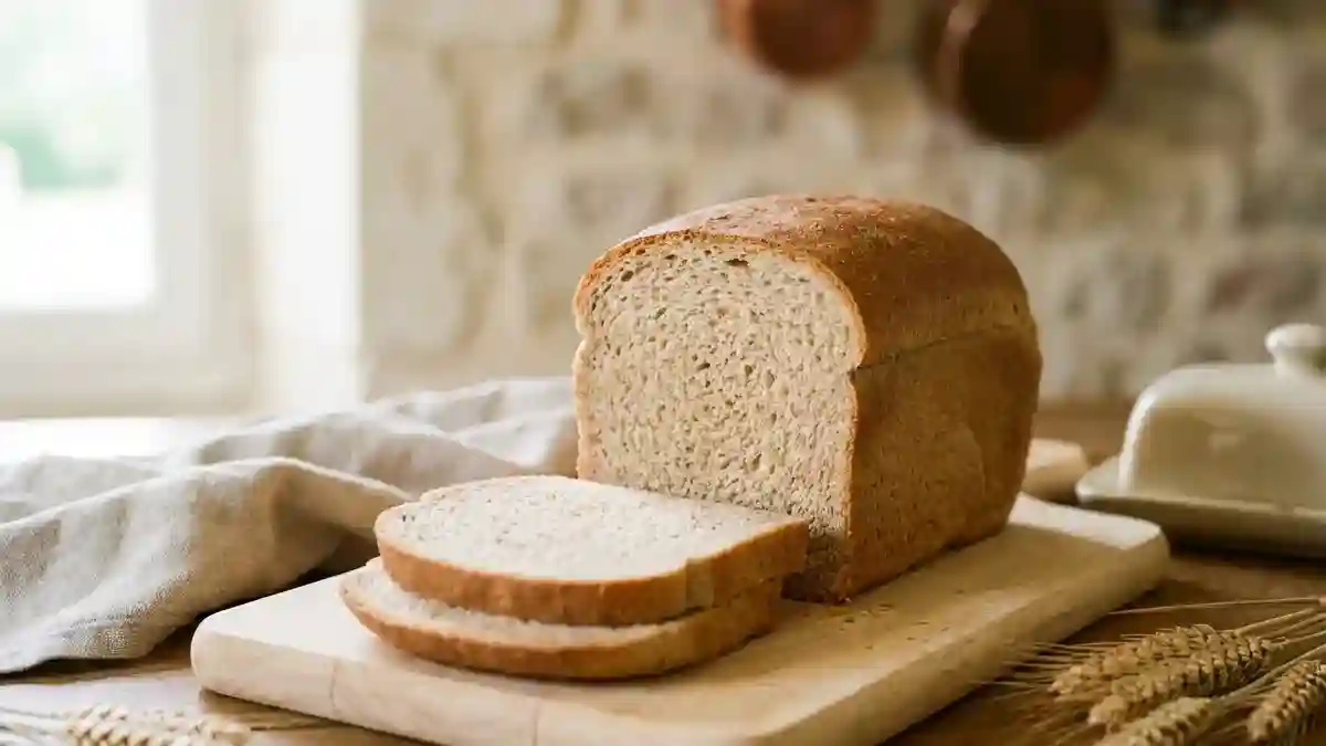 Pain de mie complet maison tranché avec une mie souple