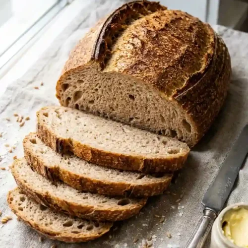 Rabat d’une pâte à pain complet au levain pendant la fermentation