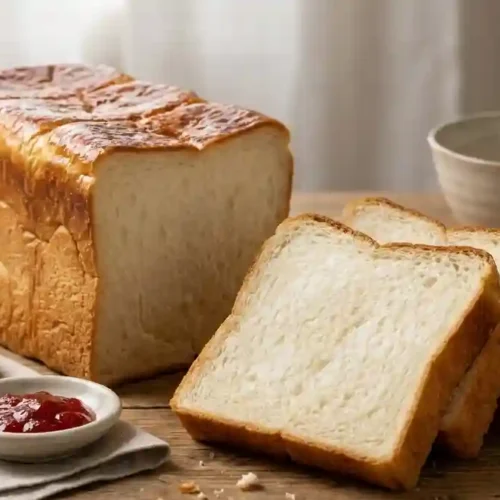 Pain de mie japonais shokupan avec plusieurs tranches épaisses