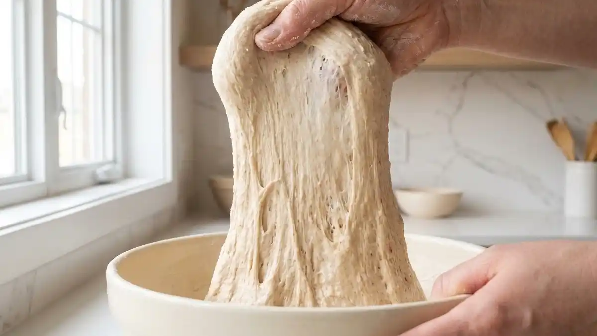 Rabats de pâte à pain réalisés à la main pendant la fermentation