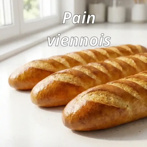 Baguettes de pain viennois maison à la croûte dorée et brillante